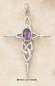 amethyst knot work celtic cross pendant
