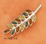 colored amber leaf pin