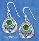 green crystal claddagh earrings